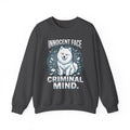 Innocent Face Criminal Mind | Funny Samoyed  Sweatshirt | Samoyed Owner Gift | Fluffy Dog Mom  Dad Crewneck