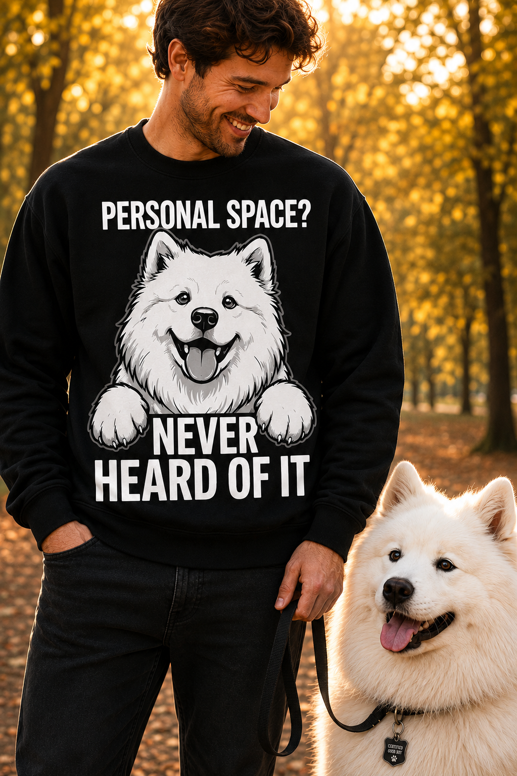 Personal Space? Never Heard Of It | Funny Samoyed  Sweatshirt | Samoyed Owner Gift | Fluffy Dog Mom  Dad Crewneck